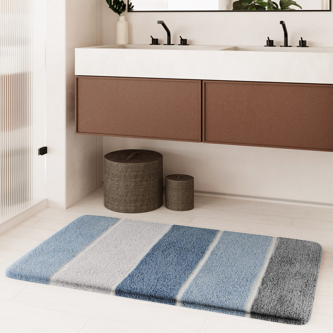 Rio Marina Badteppich rauch blau Hochflor rechteckig