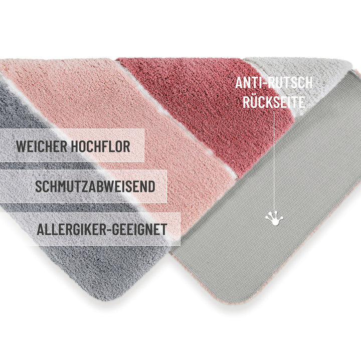 Rio Marina Badteppich puder rosa Hochflor rechteckig