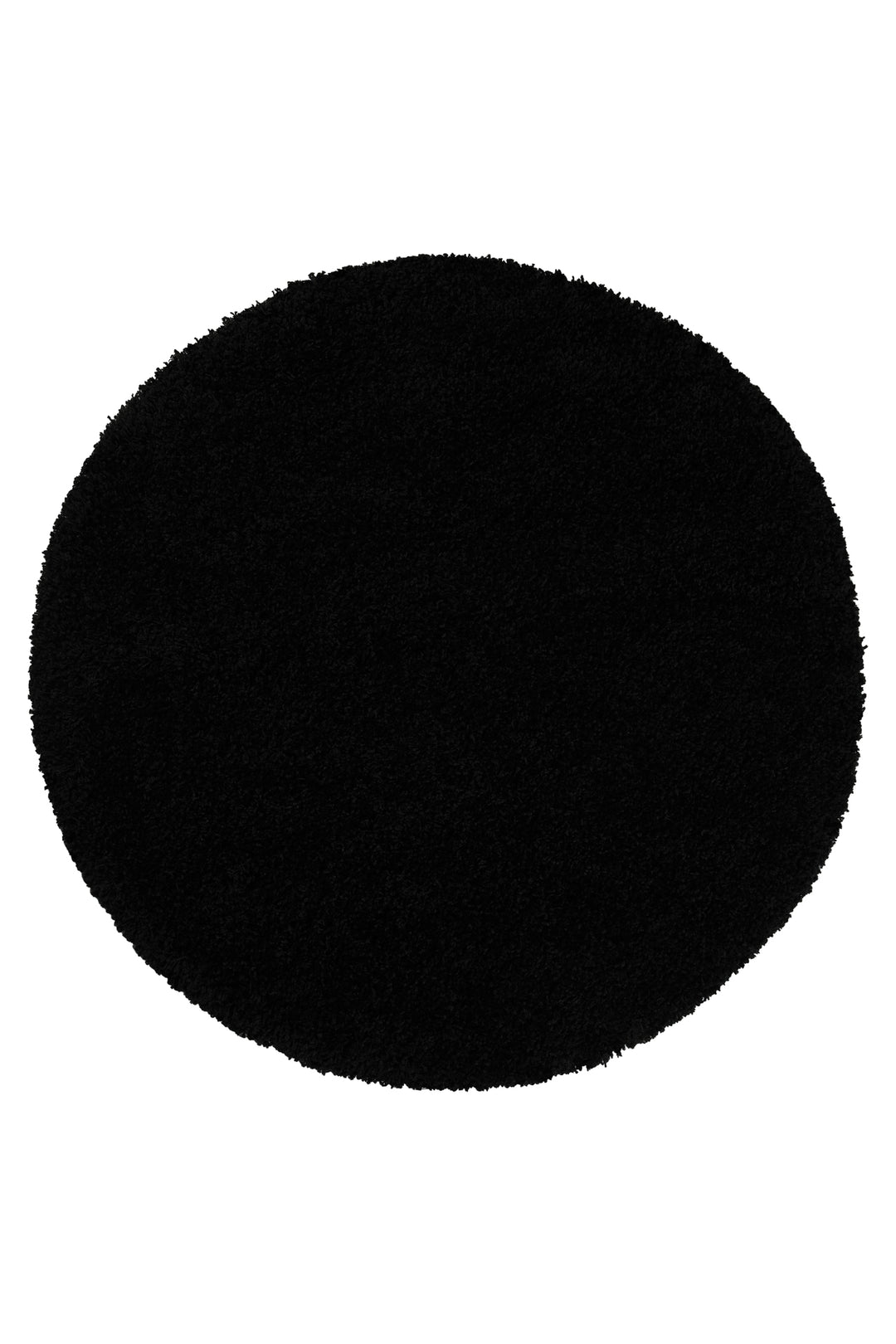 Shaggy Plus Teppich schwarz Hochflor rund