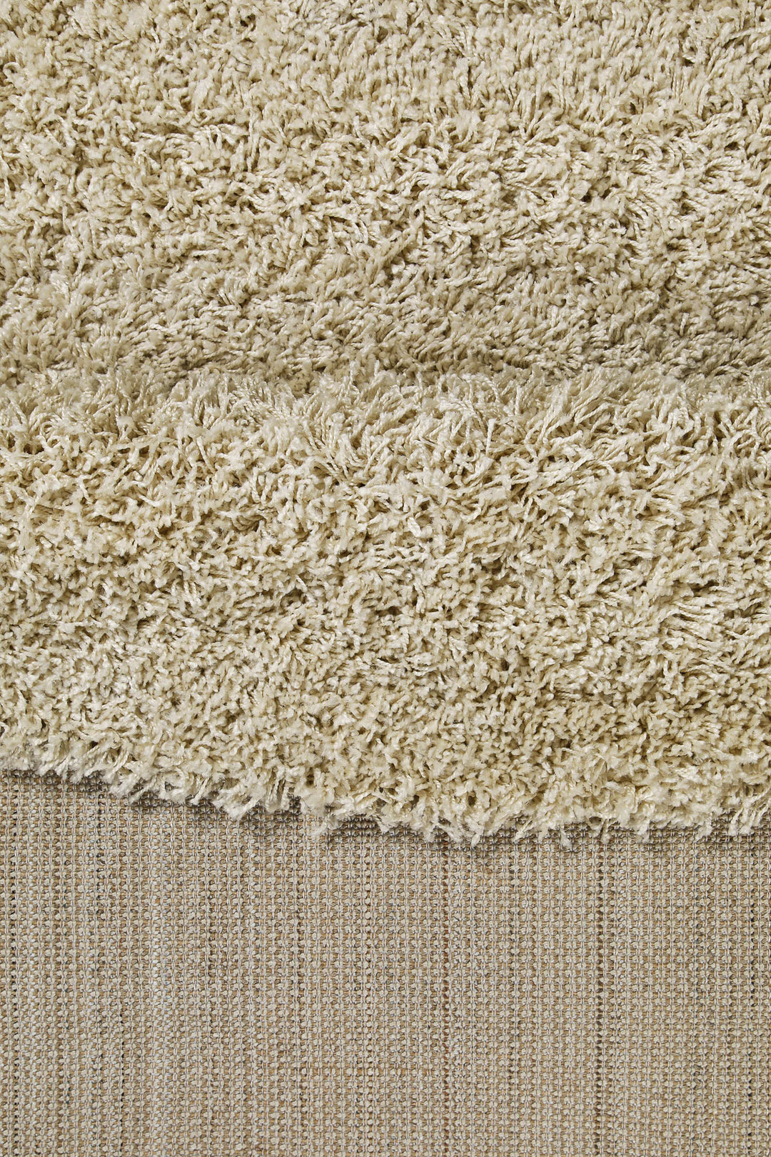 Shaggy Plus Teppich beige Hochflor rund