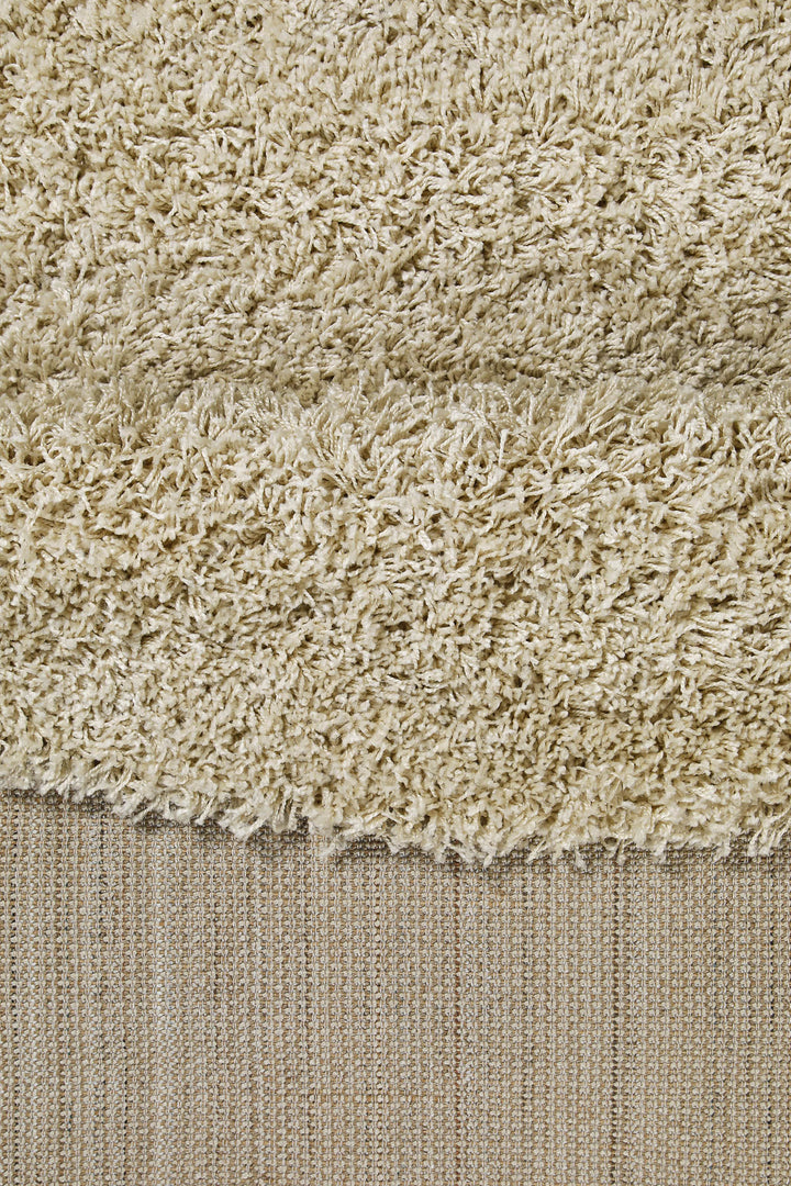 Shaggy Plus Teppich beige Hochflor rund