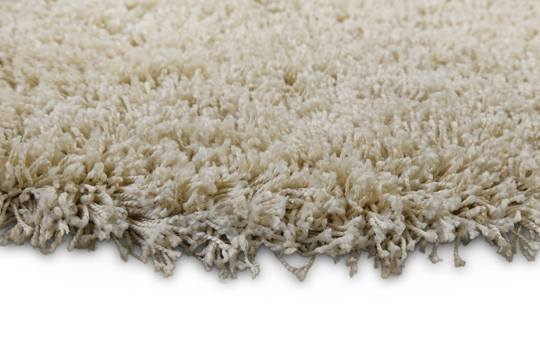 Shaggy Plus Teppich beige Hochflor rund