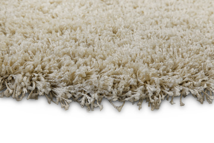 Shaggy Plus Teppich beige Hochflor rund