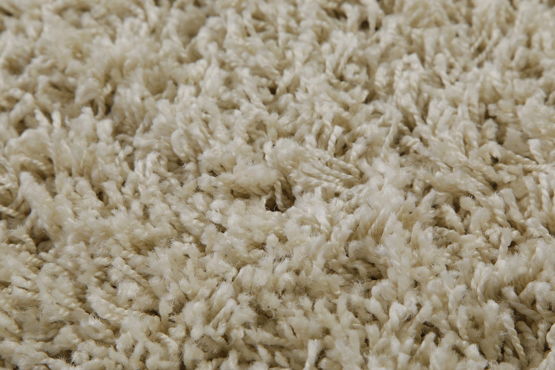 Shaggy Plus Teppich beige Hochflor rund