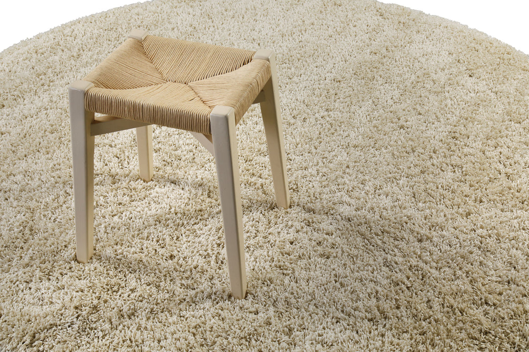 Shaggy Plus Teppich beige Hochflor rund