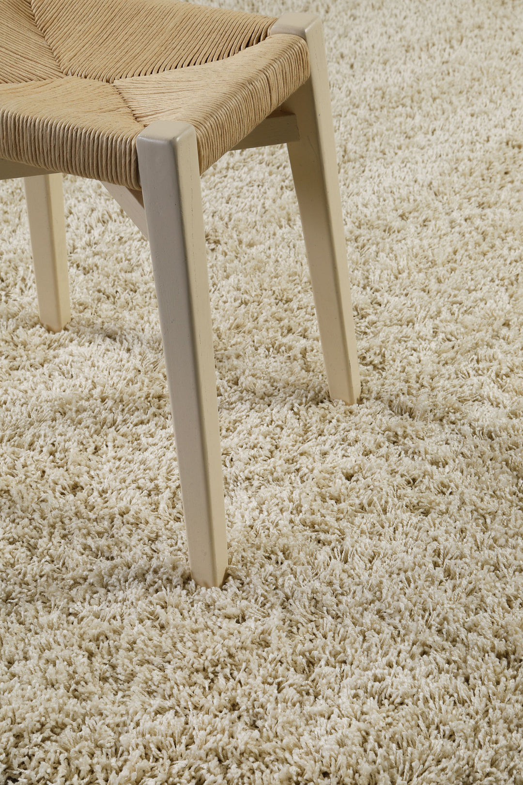 Shaggy Plus Teppich beige Hochflor rund