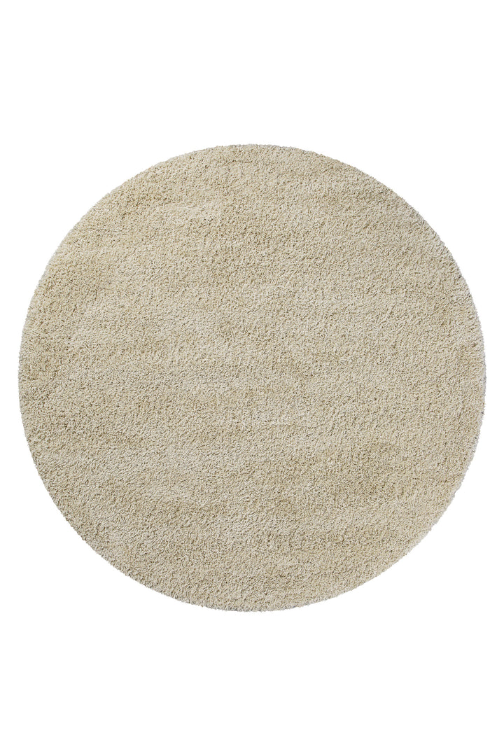 Shaggy Plus Teppich beige Hochflor rund