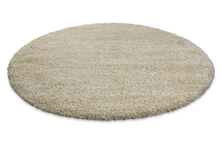 Shaggy Plus Teppich beige Hochflor rund