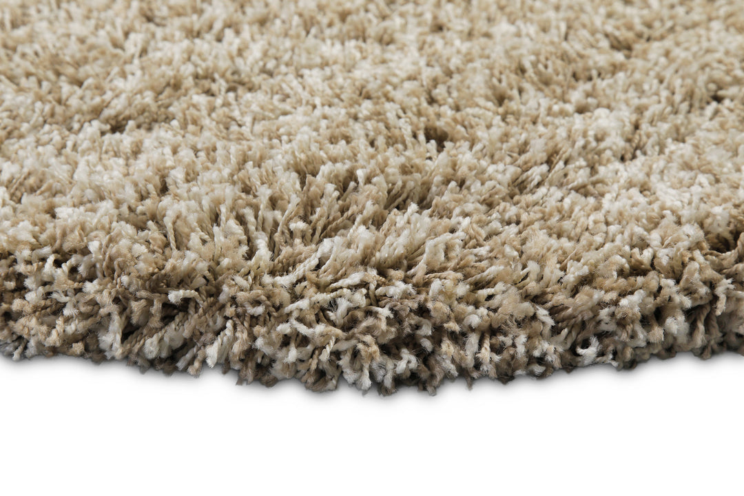 Shaggy Plus Teppich sand Hochflor rund