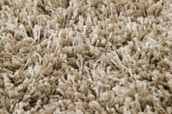 Shaggy Plus Teppich sand Hochflor rund