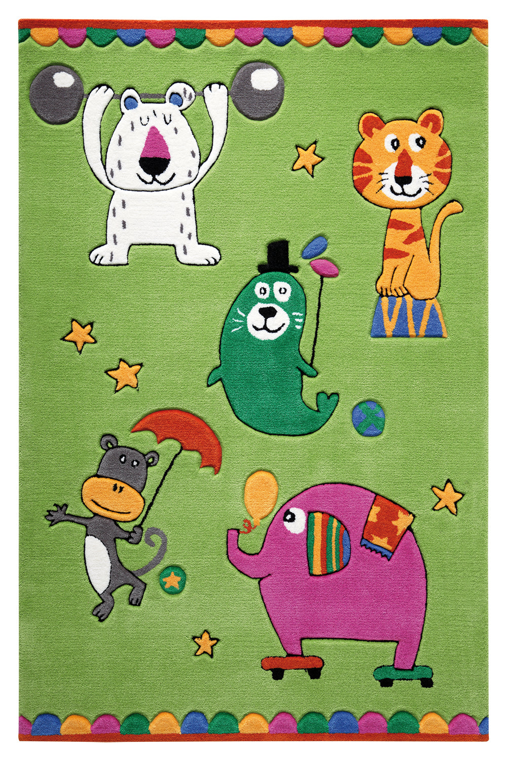 Little Artists Teppich grün Kurzflor rechteckig