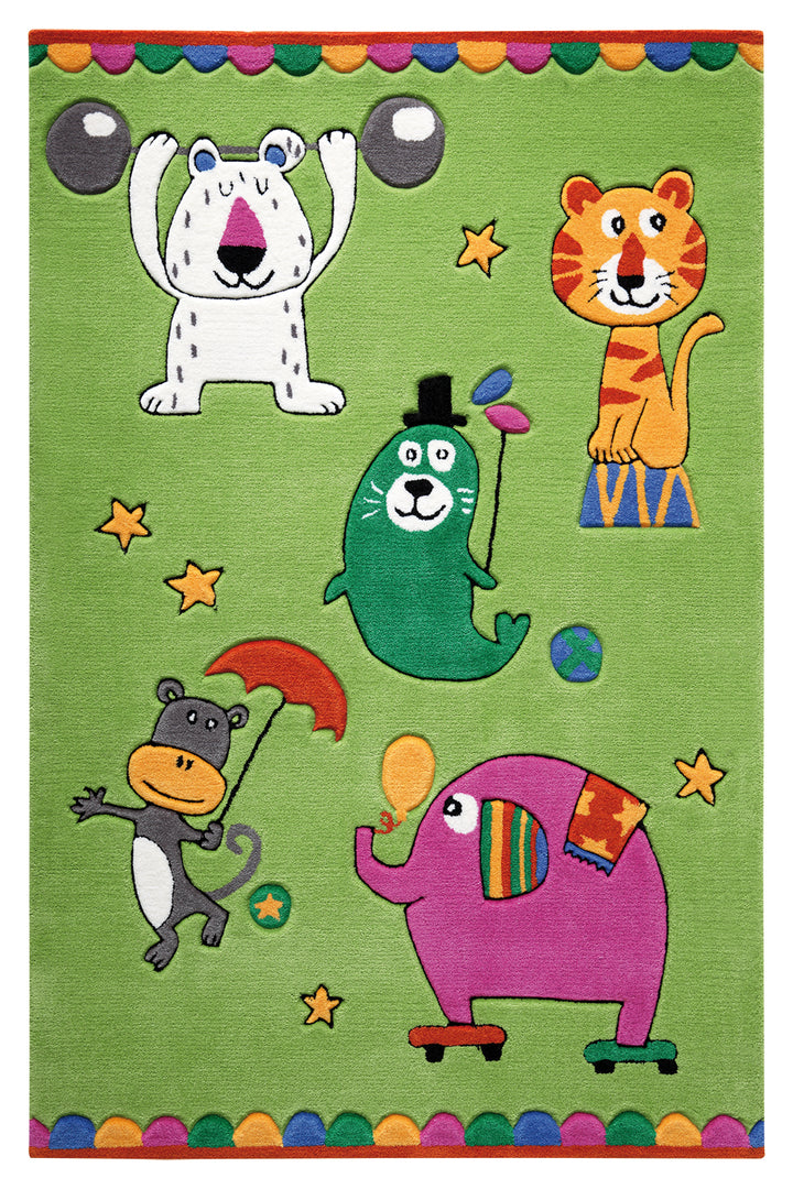 Little Artists Teppich grün Kurzflor rechteckig