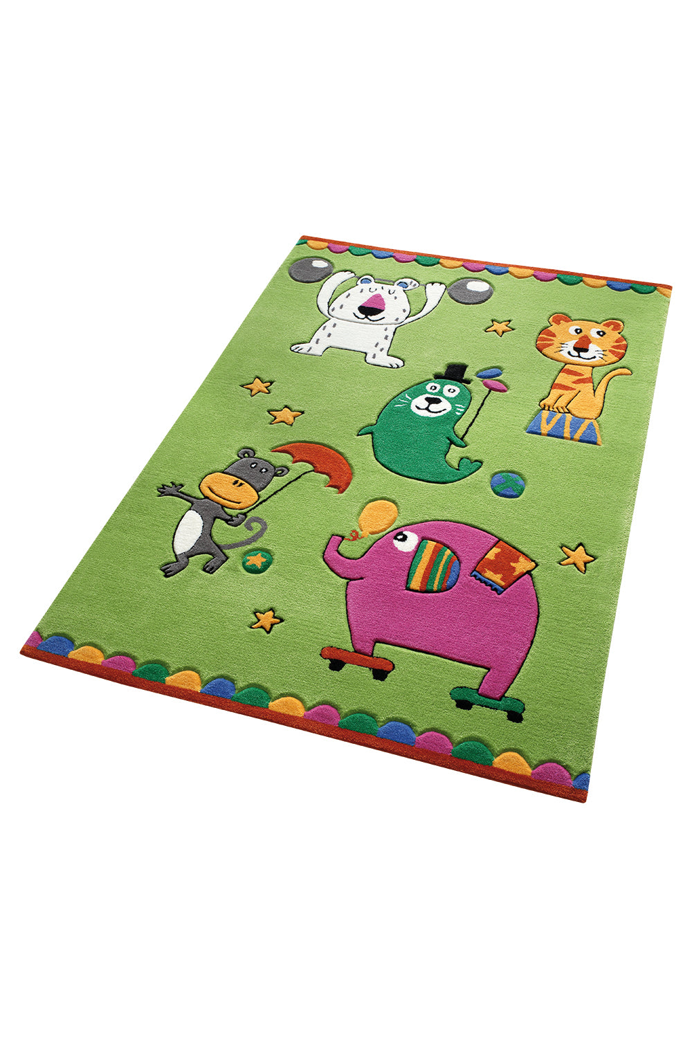 Little Artists Teppich grün Kurzflor rechteckig