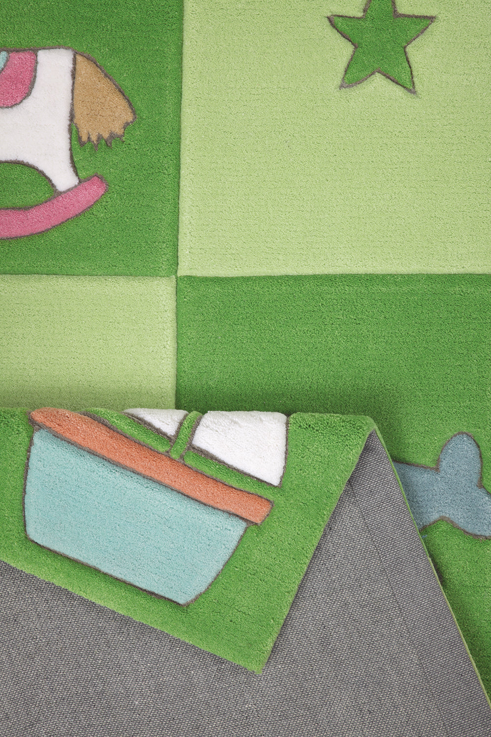 Newborn Teppich grün Kurzflor rechteckig