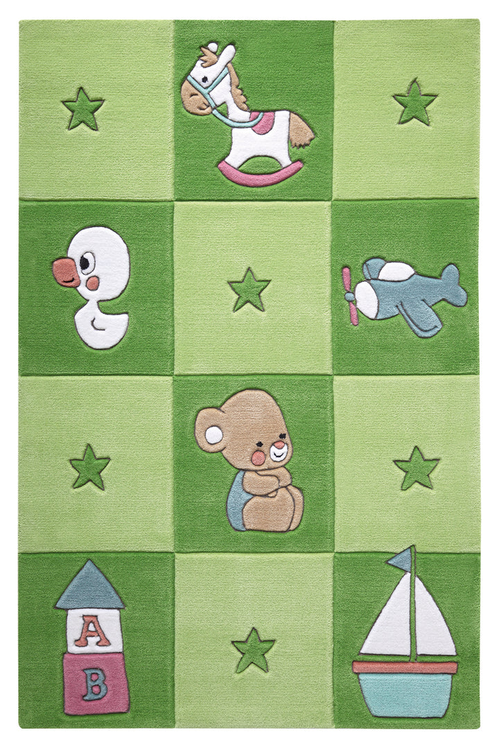 Newborn Teppich grün Kurzflor rechteckig