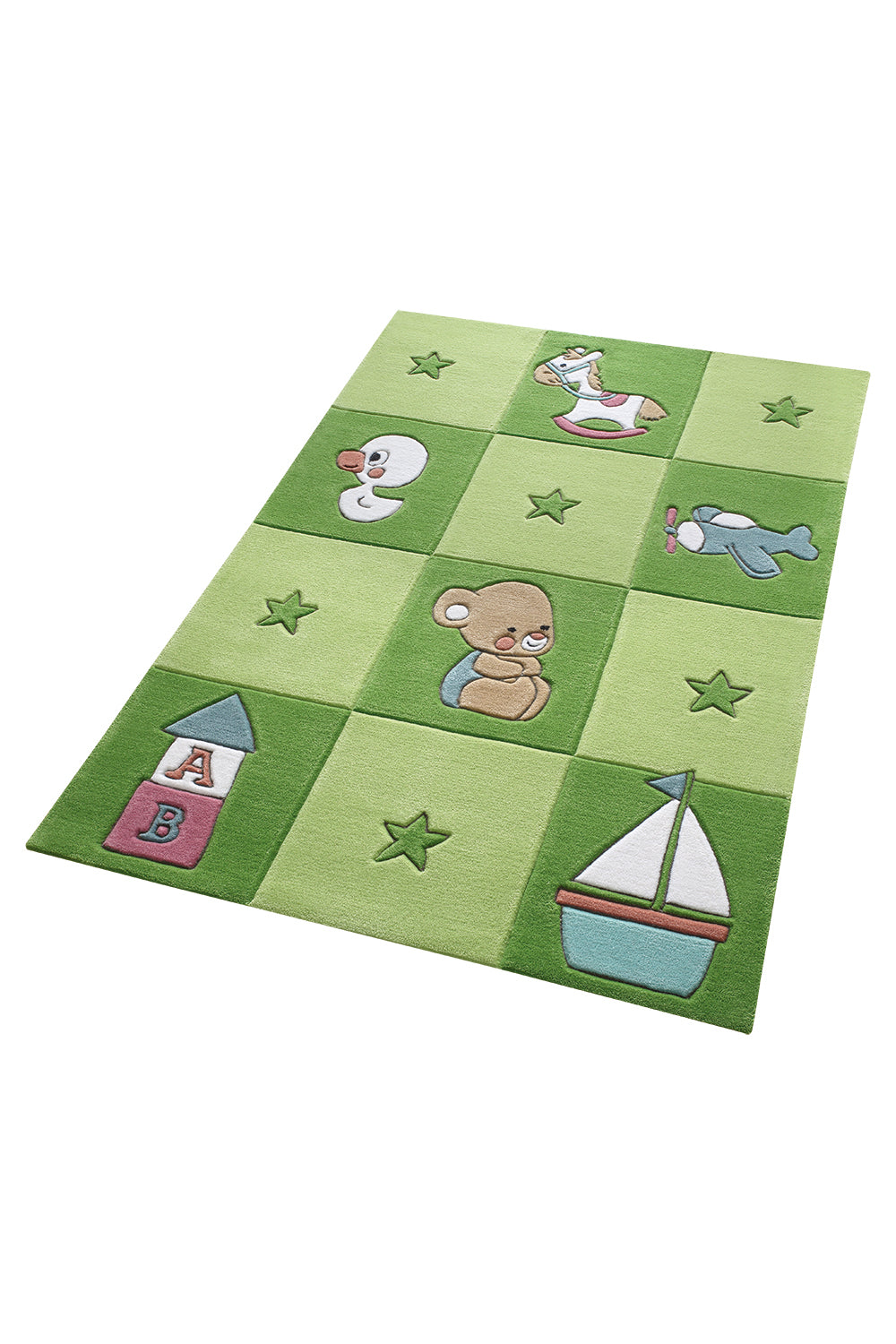 Newborn Teppich grün Kurzflor rechteckig