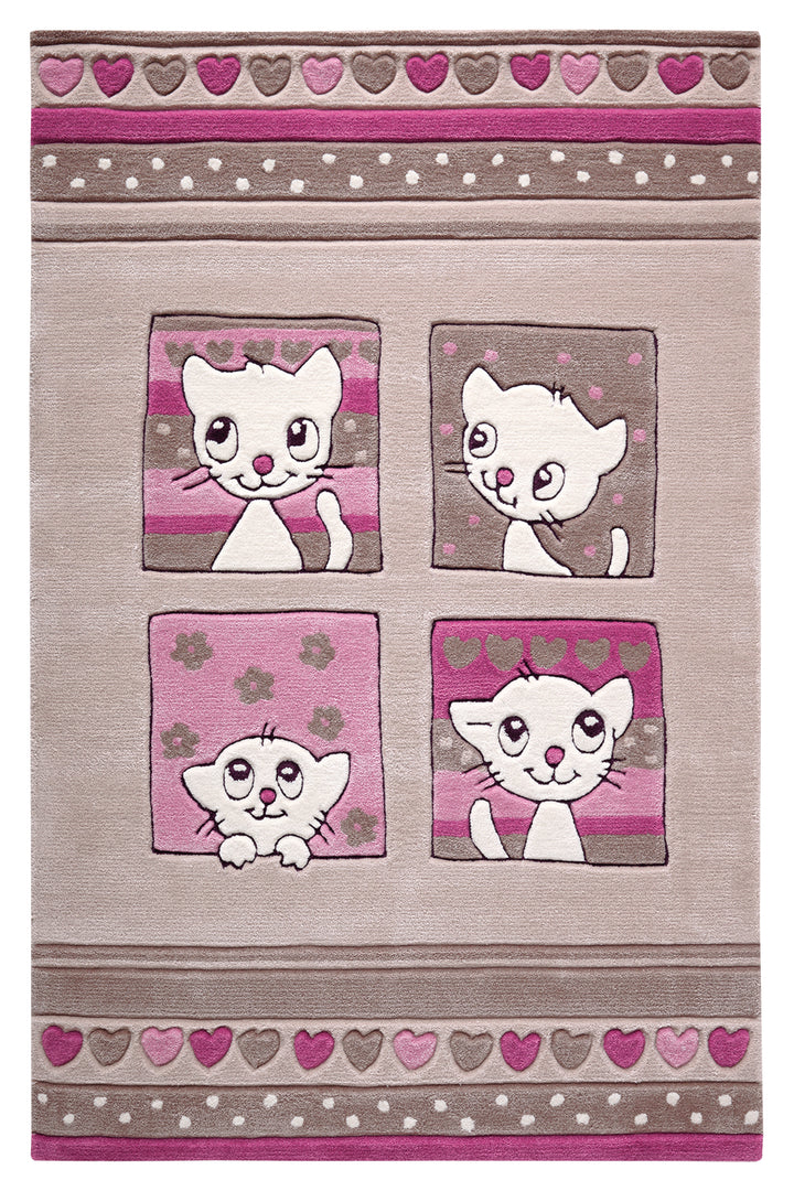 Kitty Kat Teppich beige Kurzflor rechteckig