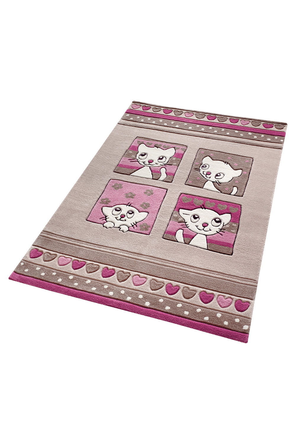 Kitty Kat Teppich beige Kurzflor rechteckig
