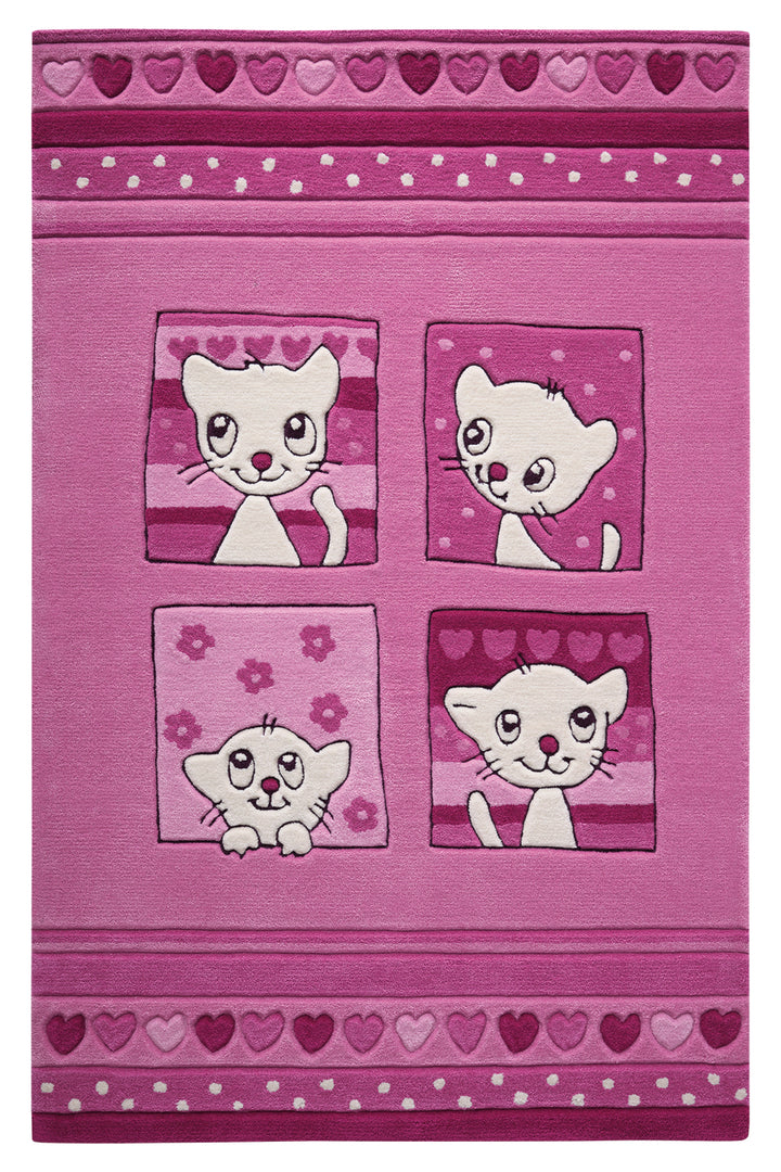 Kitty Kat Teppich pink Kurzflor rechteckig