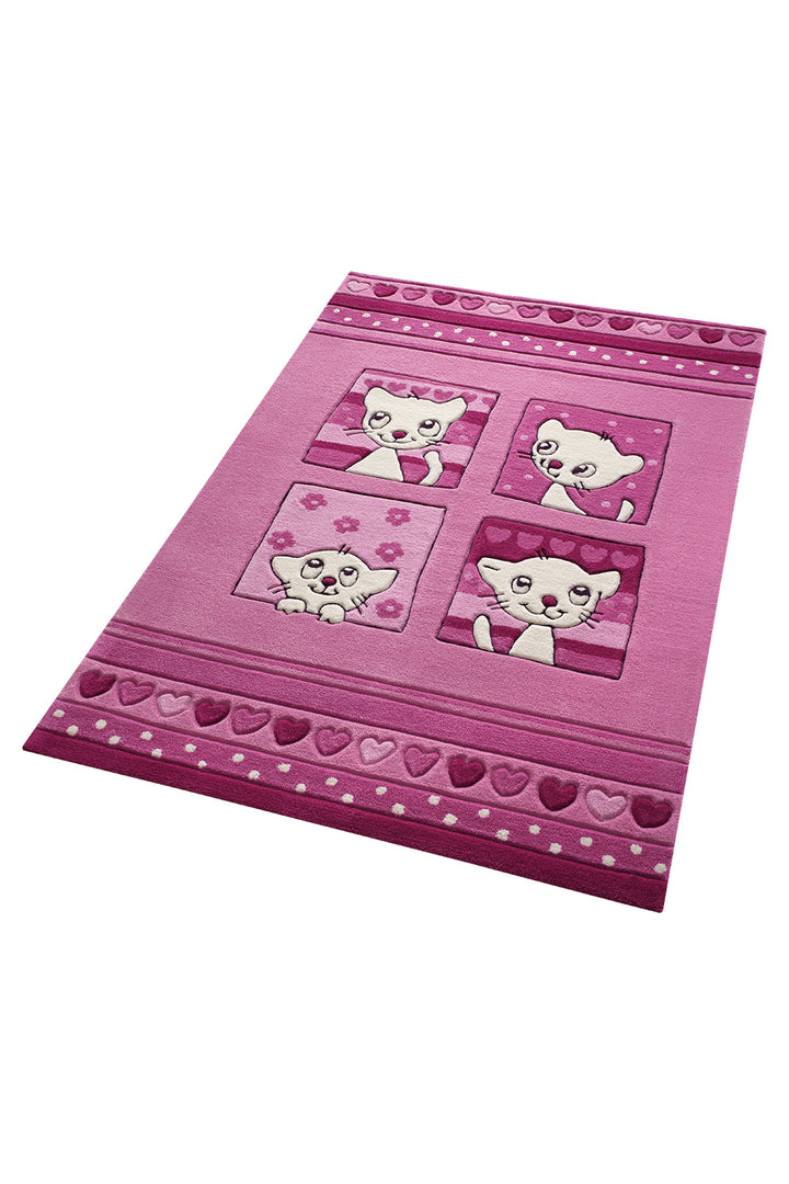 Kitty Kat Teppich pink Kurzflor rechteckig