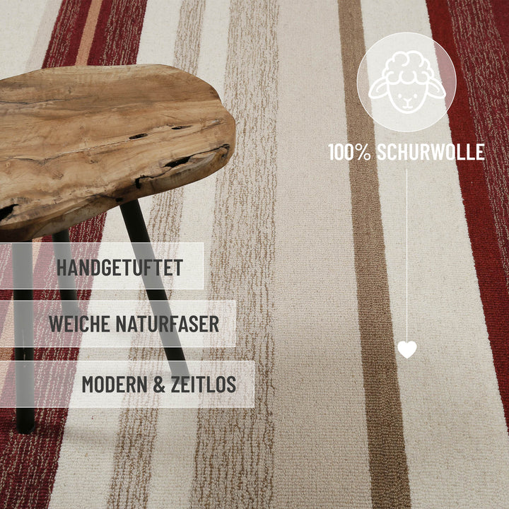 Sally Teppich beige multi Kurzflor rechteckig