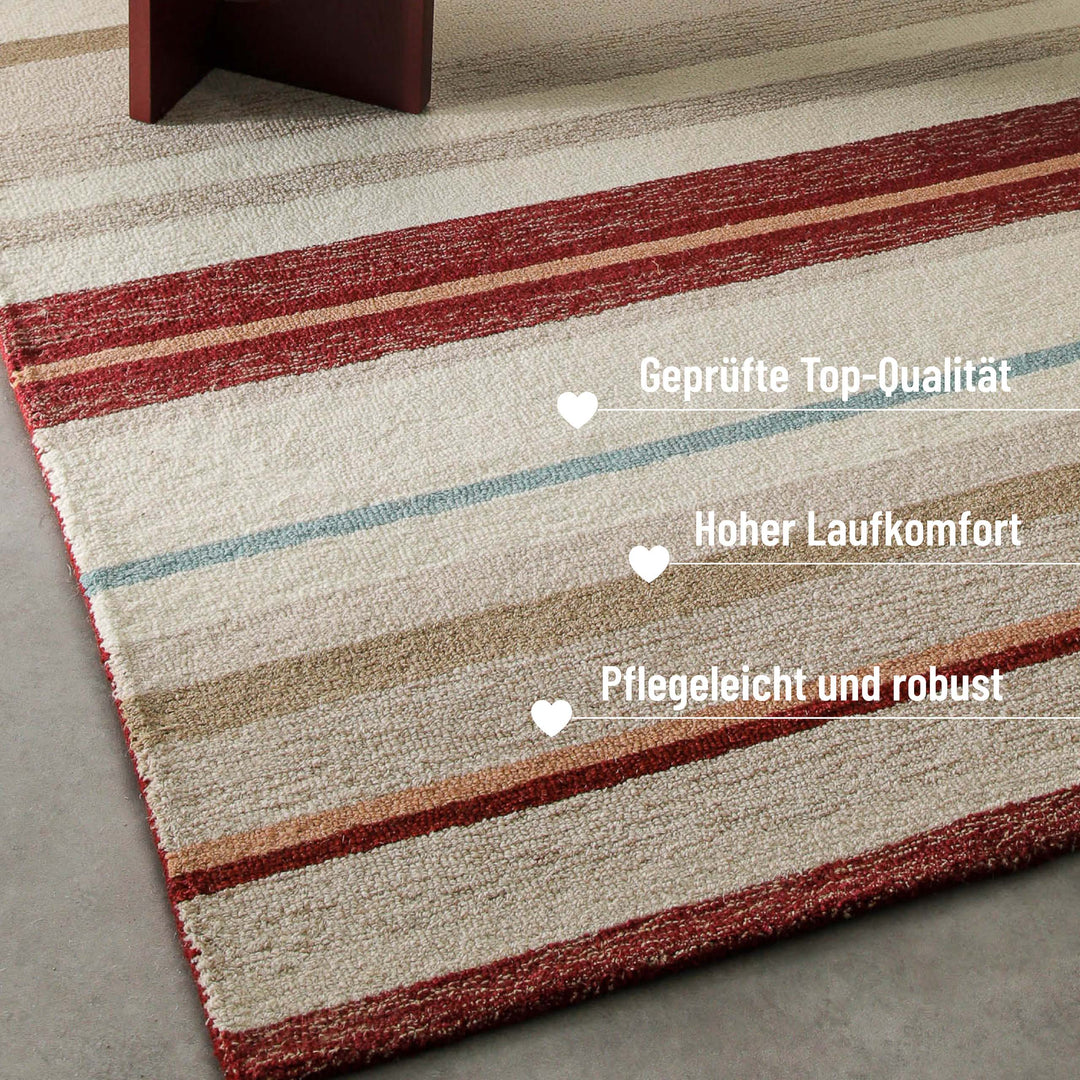 Sally Teppich beige multi Kurzflor rechteckig