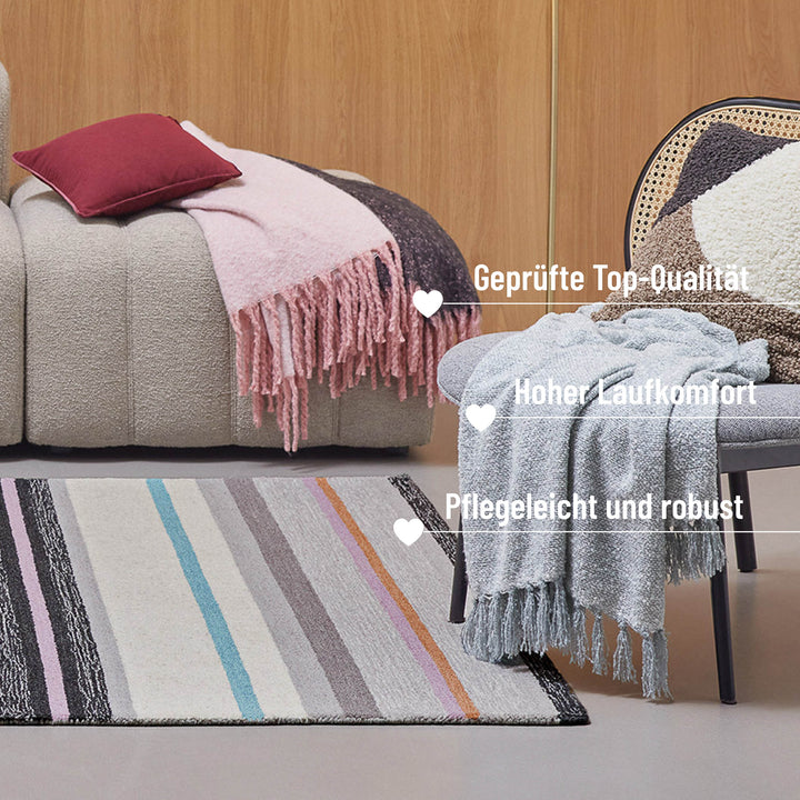 Sally Teppich grau multi Kurzflor rechteckig