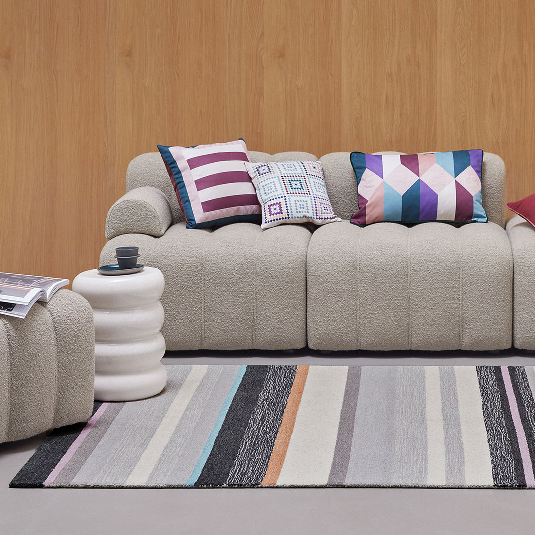 Sally Teppich grau multi Kurzflor rechteckig