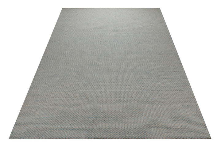 Summer Handwebteppich Wolle hellblau natur 160x230 cm – im Wohnraum in Szene gesetzt