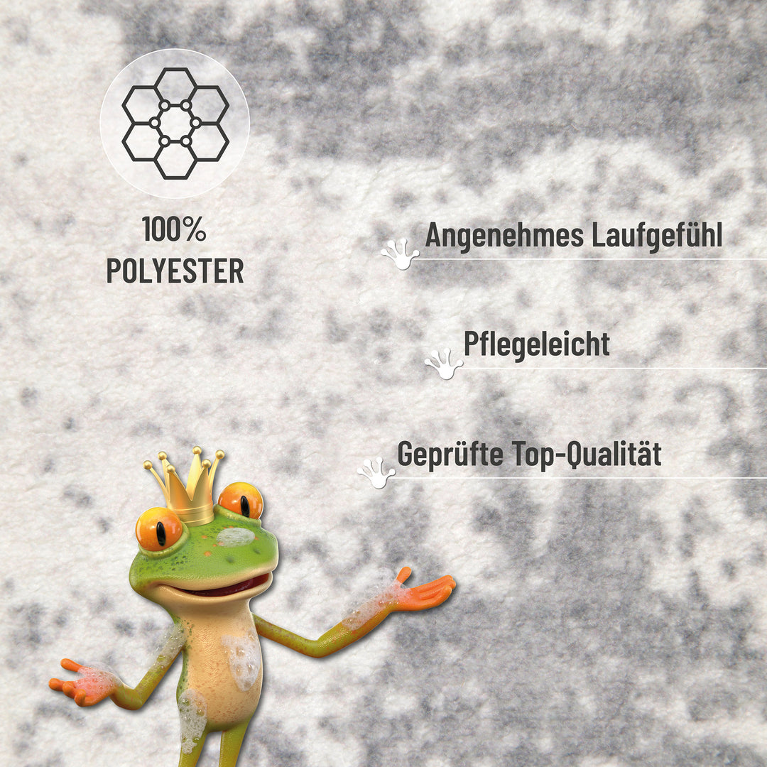 Samu Badteppich greige Kurzflor rechteckig