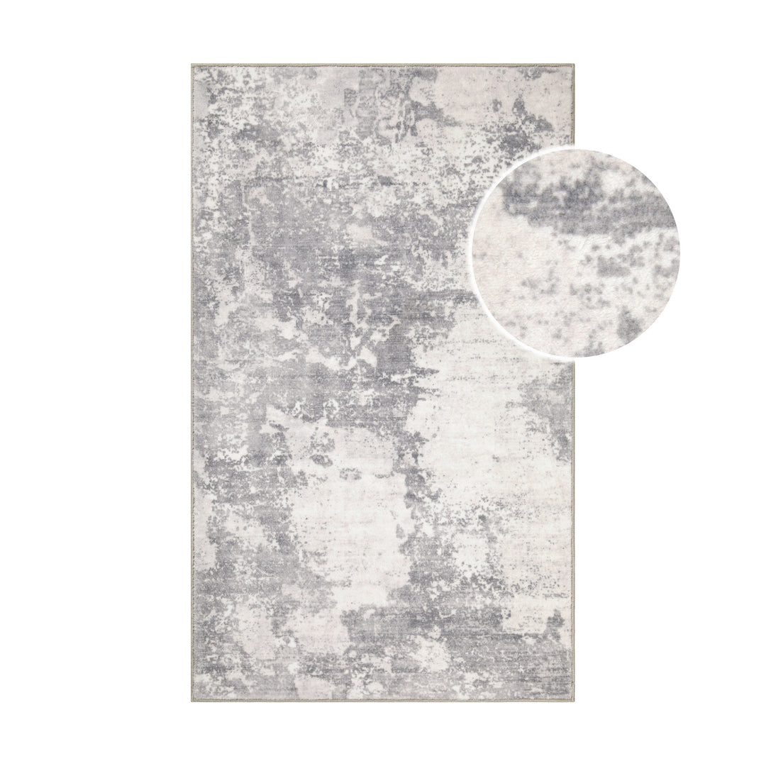 Samu Badteppich greige Kurzflor rechteckig