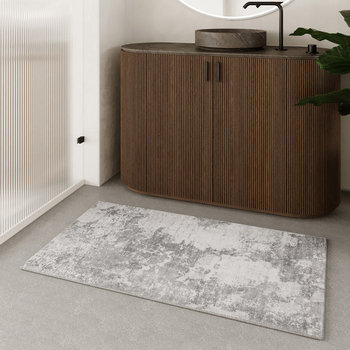 Samu Badteppich greige Kurzflor rechteckig