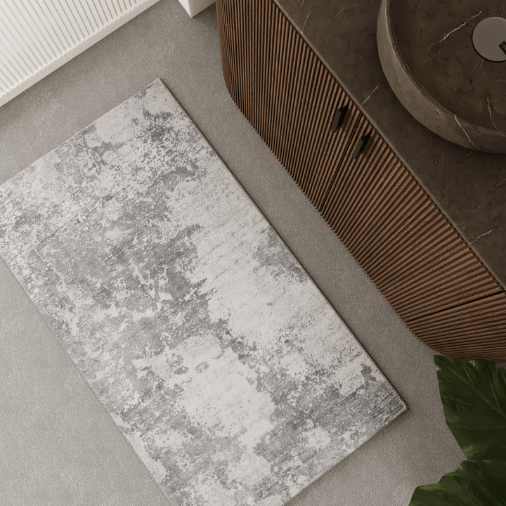 Samu Badteppich greige Kurzflor rechteckig