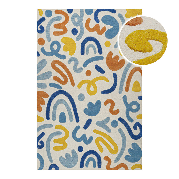 Kinderteppich aus Schurwolle Multi "Scribble" Smart Kids