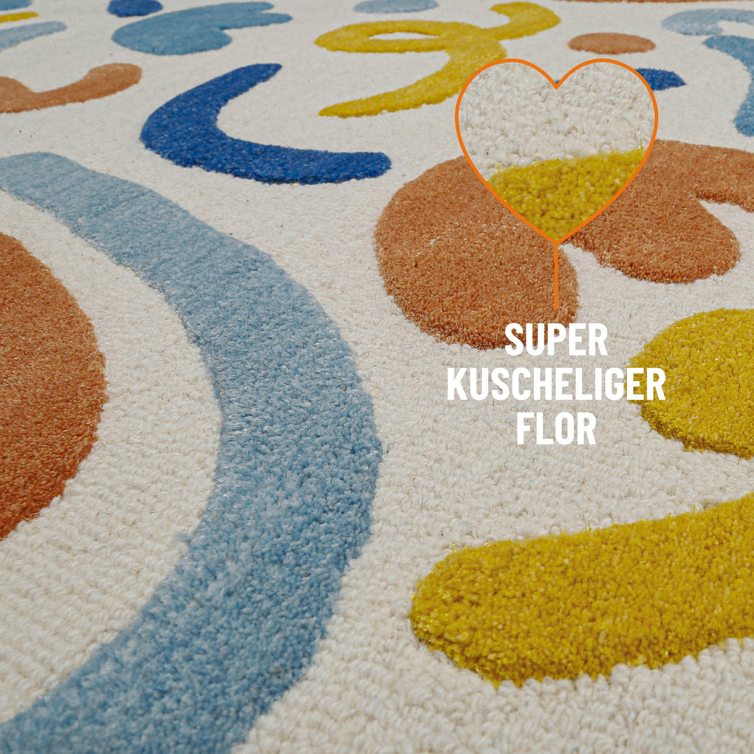 Kinderteppich aus Schurwolle Multi "Scribble" Smart Kids