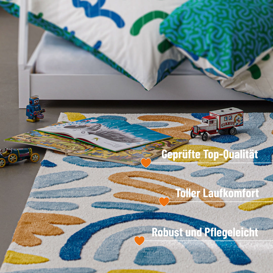 Kinderteppich aus Schurwolle Multi "Scribble" Smart Kids