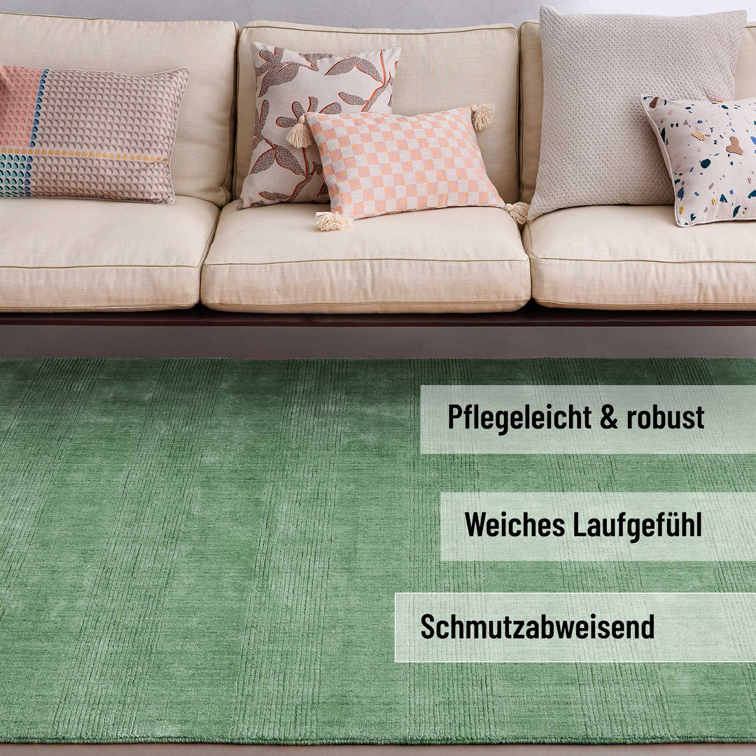 Kurzflor Teppich Blass Grün "Seattle" WECONhome