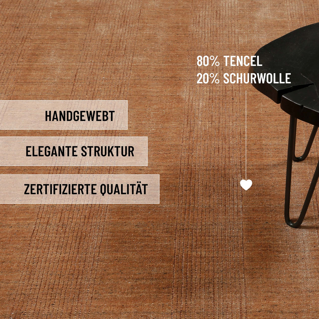 Kurzflor Teppich Kupfer Braun "Seattle" WECONhome