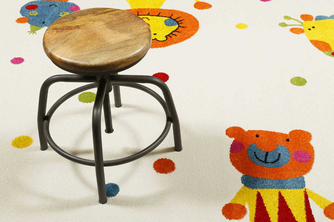 Animal Festival Teppich weiss Kurzflor rechteckig