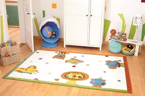 Animal Festival Teppich weiss Kurzflor rechteckig