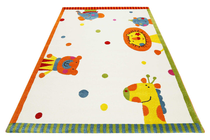 Animal Festival Teppich weiss Kurzflor rechteckig