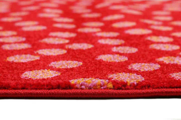 Rainbow Rabbit Teppich rot Kurzflor rechteckig