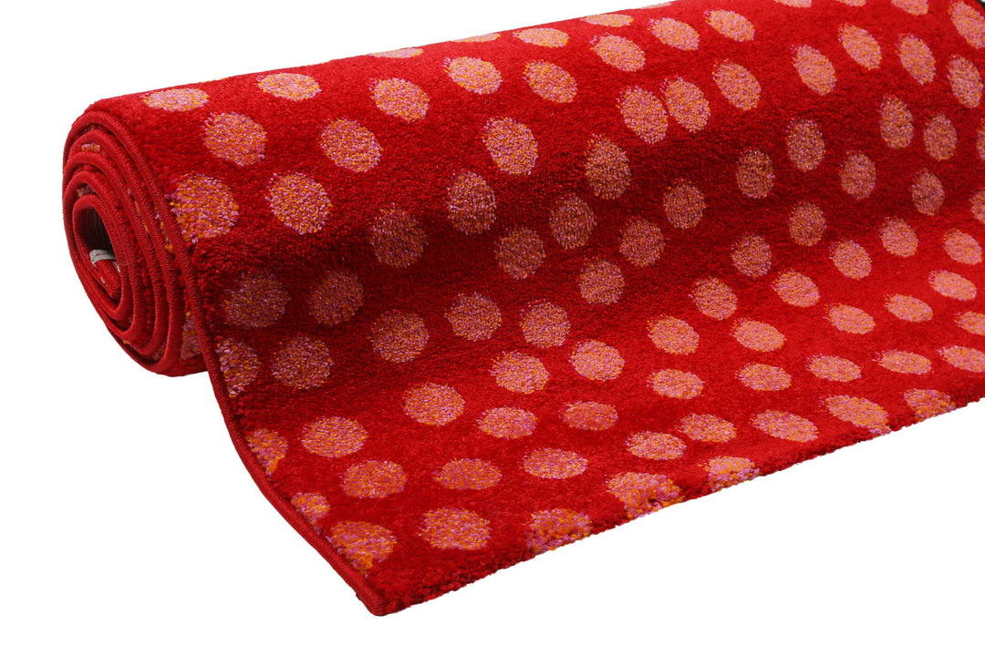 Rainbow Rabbit Teppich rot Kurzflor rechteckig