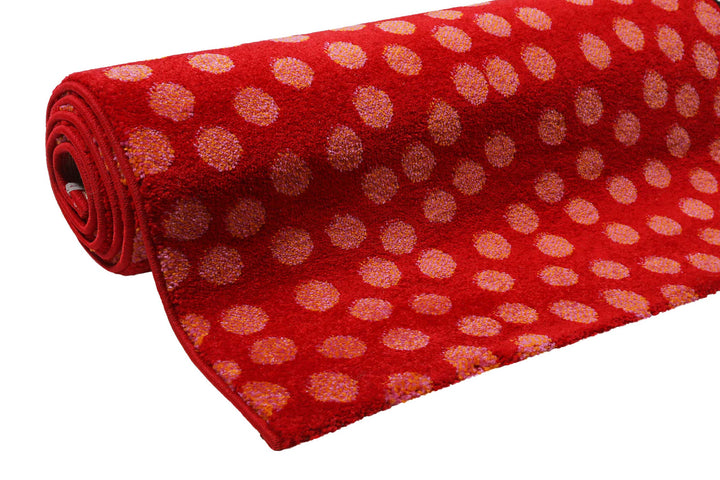 Rainbow Rabbit Teppich rot Kurzflor rechteckig