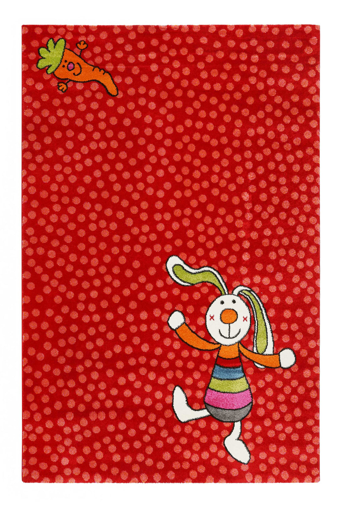 Rainbow Rabbit Teppich rot Kurzflor rechteckig