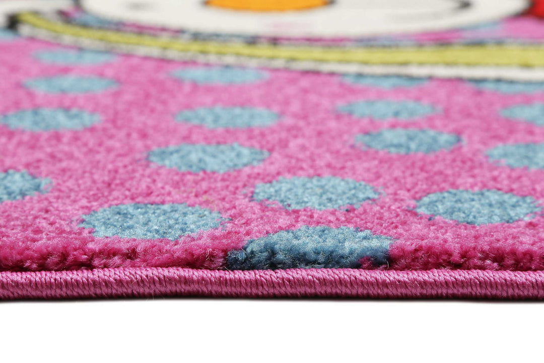 Rainbow Rabbit Teppich pink Kurzflor rechteckig