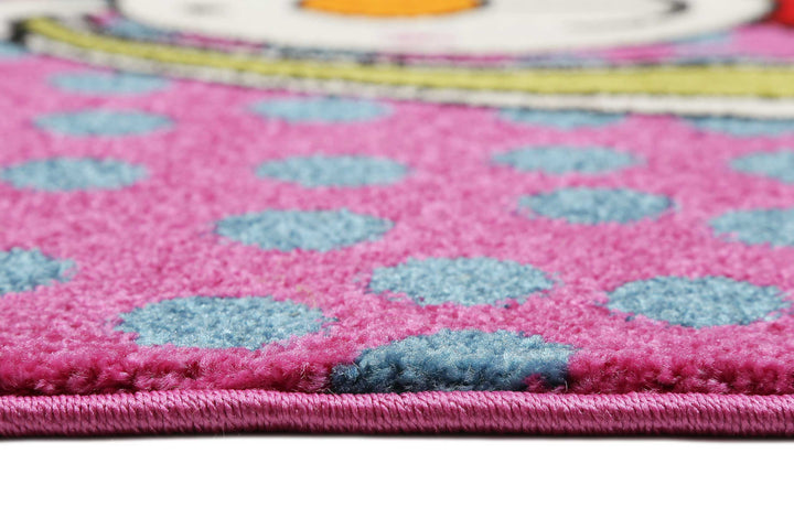 Rainbow Rabbit Teppich pink Kurzflor rechteckig