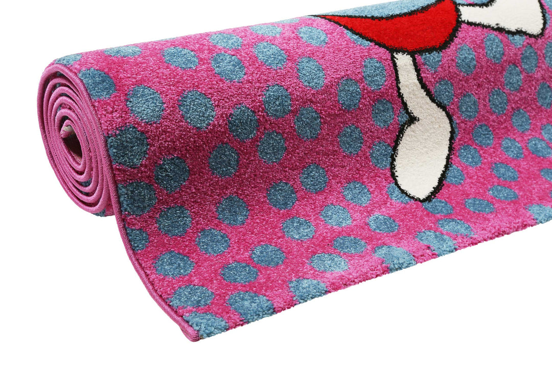 Rainbow Rabbit Teppich pink Kurzflor rechteckig