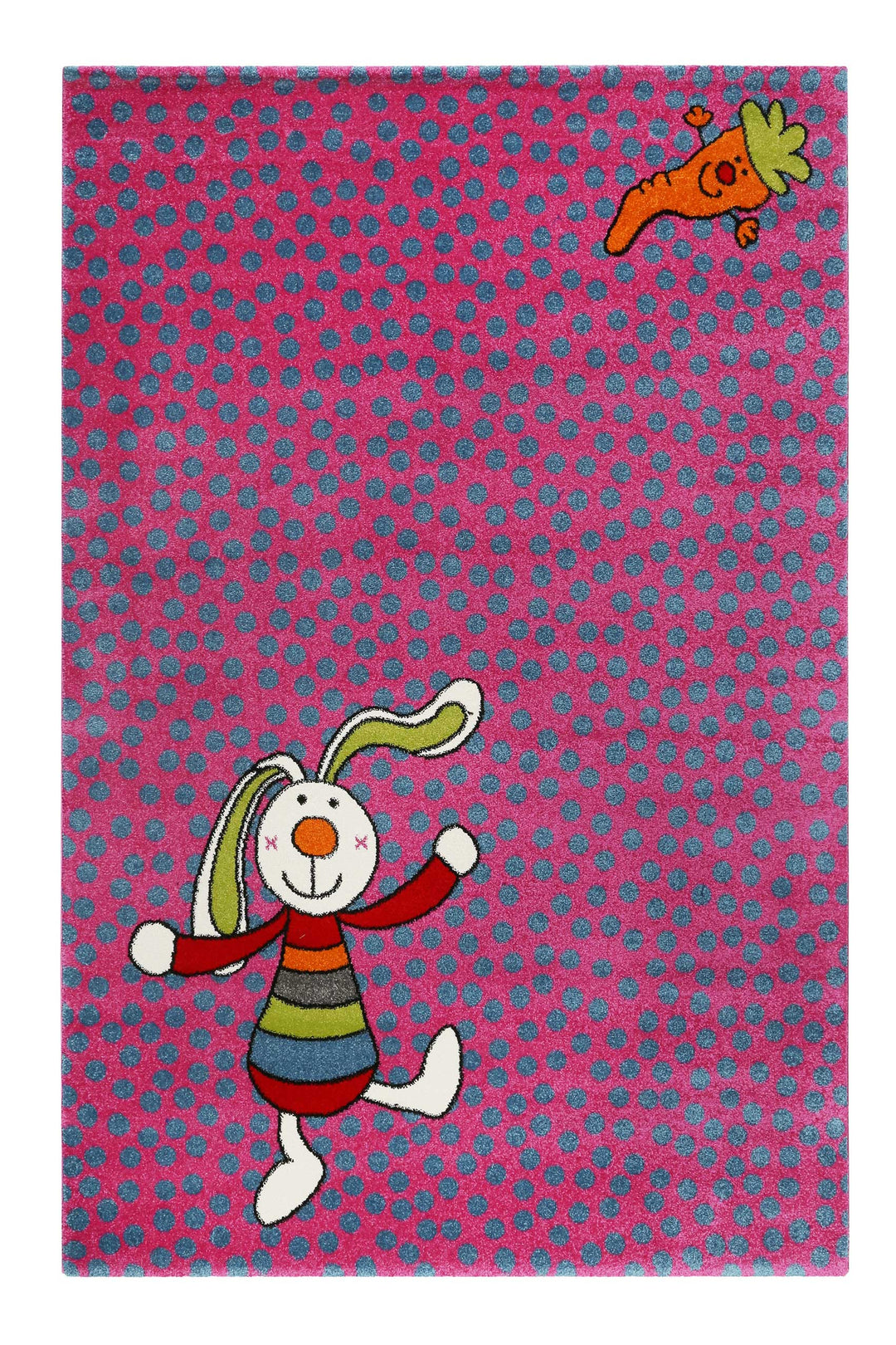 Rainbow Rabbit Teppich pink Kurzflor rechteckig