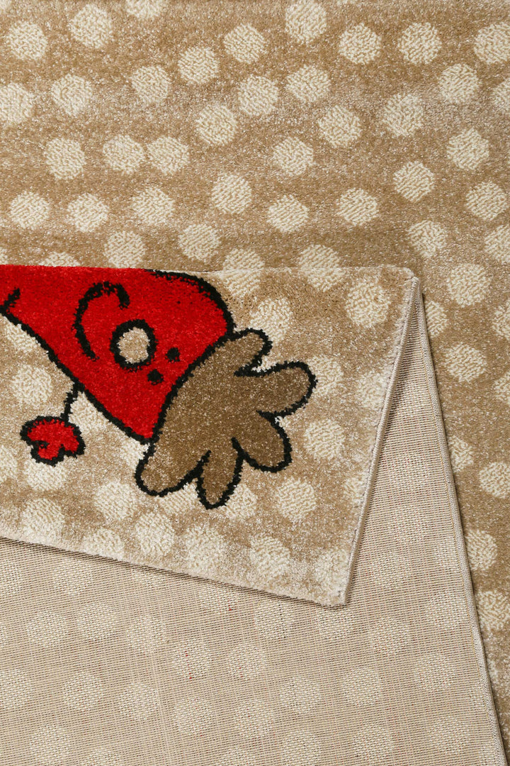 Rainbow Rabbit Teppich beige Kurzflor rechteckig